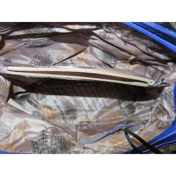 BOGO FORTEXO Cobalt Blue PU Diamond Pattern leather 3 bag crossbody set New - Picture 10 of 16